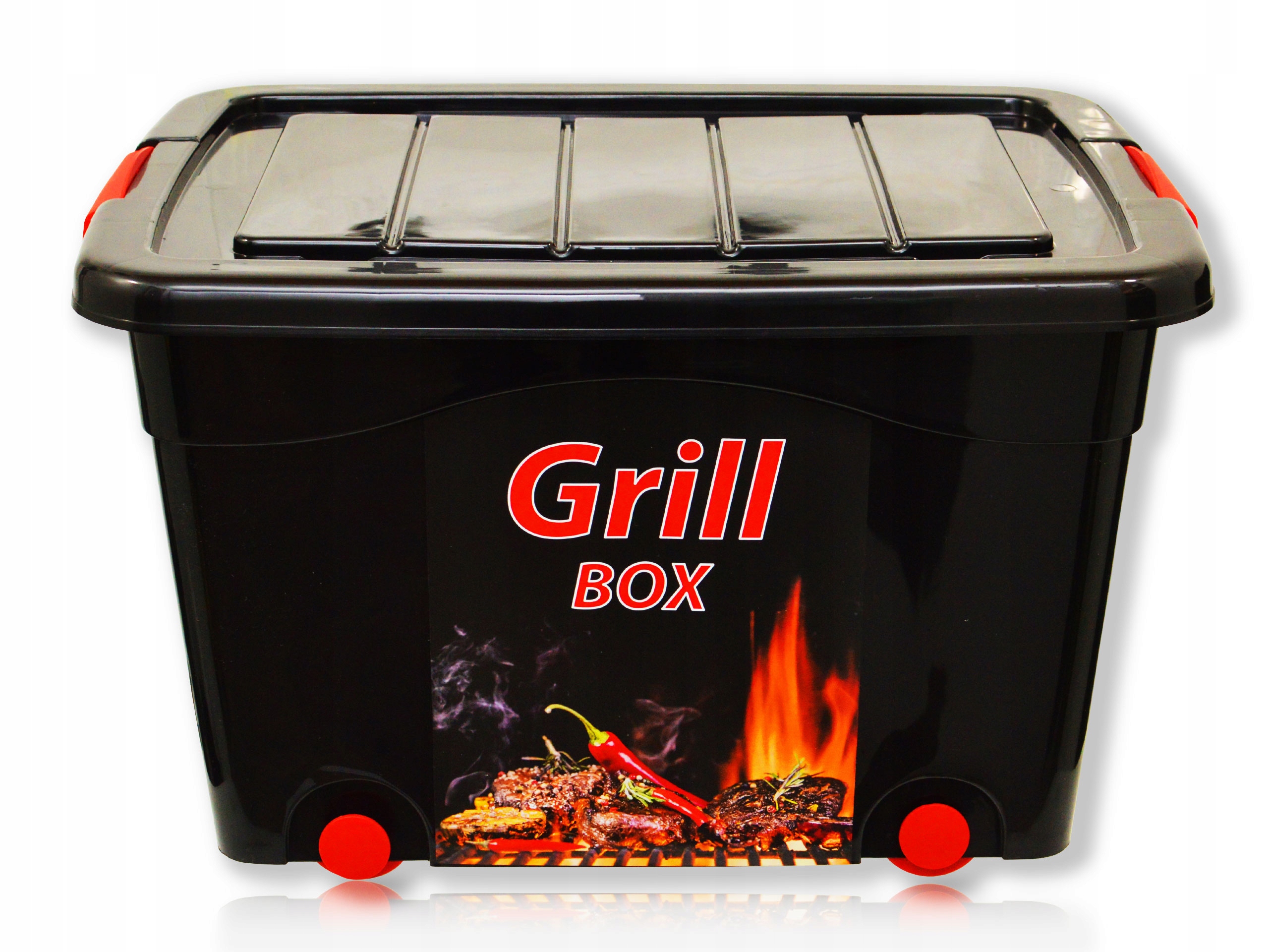 

Pojemnik Pudełko Akcesoria Grill Węgiel Kółka 40L