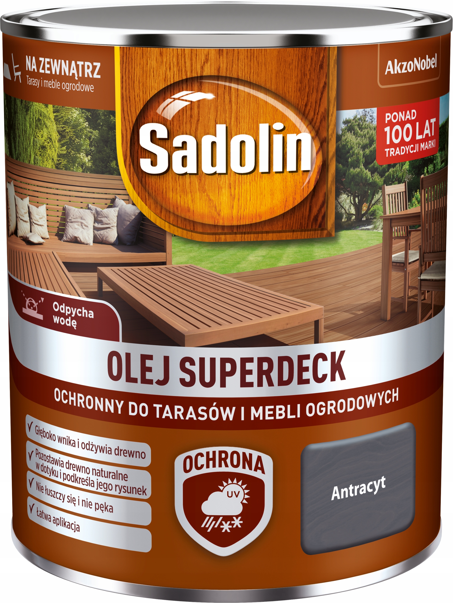 SADOLIN SUPERDECK -olej do drewna ANTRACYT 0,75L