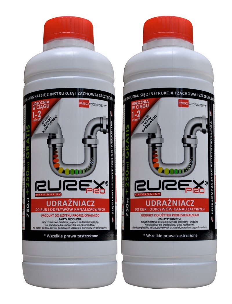 

2x Rurex Pro 1L Udrażniacz do rur i odpływów