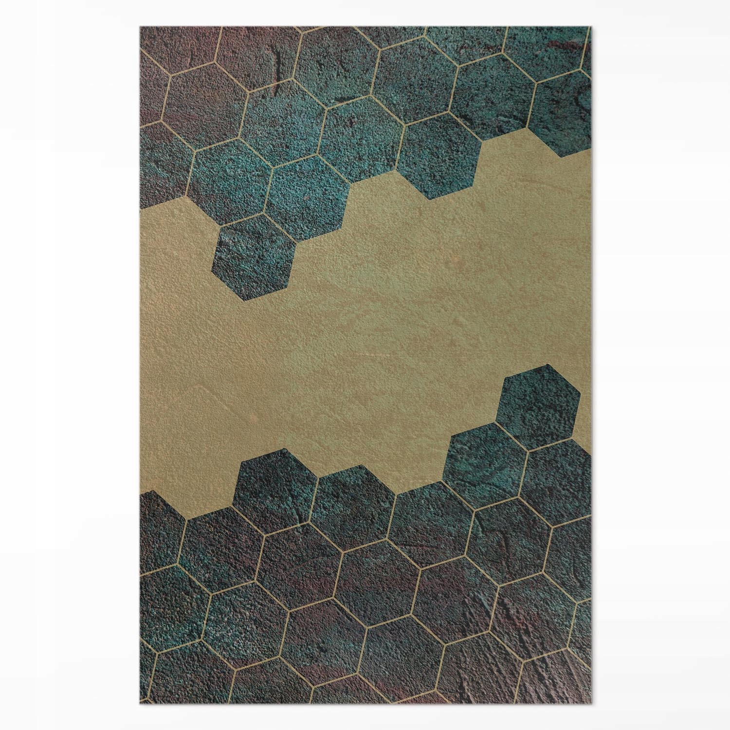 Loftový vinylový koberec Betónové hexagony moderný dizajn veľký 140x210 cm