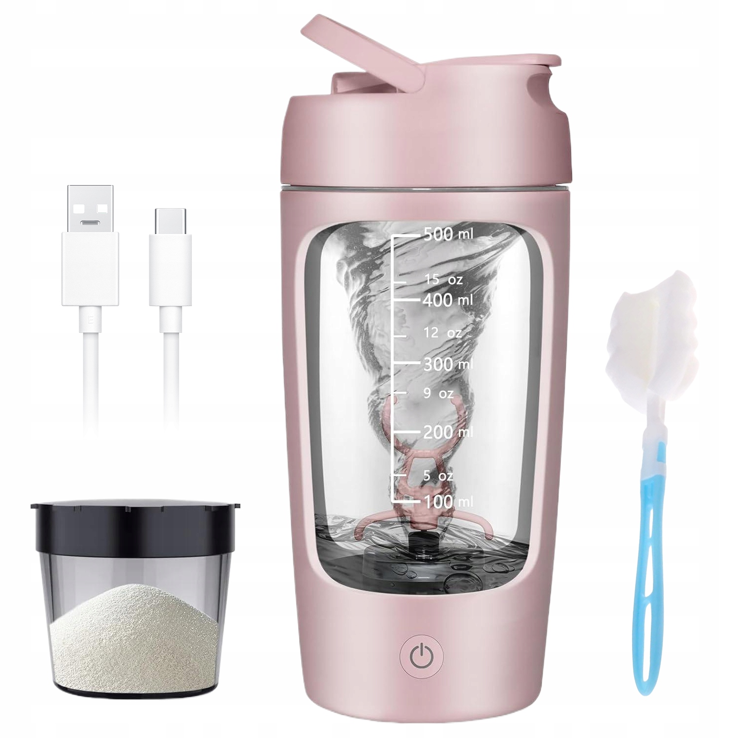 Szczelny Shaker Do Odżywek Solidny Szejker 650ML 1200mAh Różowy