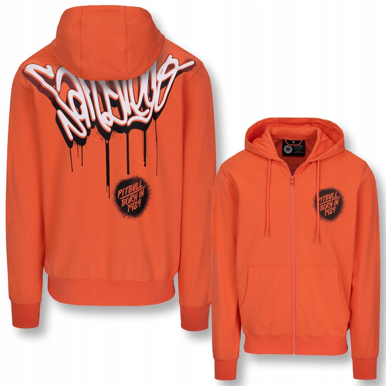 Męska Bluza rozpinana z kapturem Pitbull Sportowa z nadrukiem Graffiti