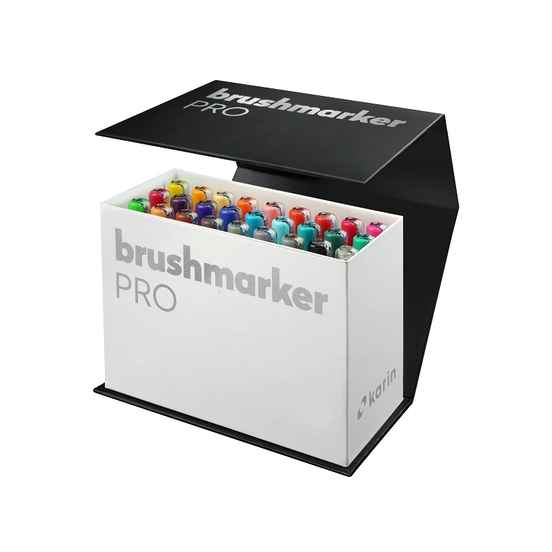 Akvarelové fixy Karin BrushMarker Pro, MiniBox 26ks blender