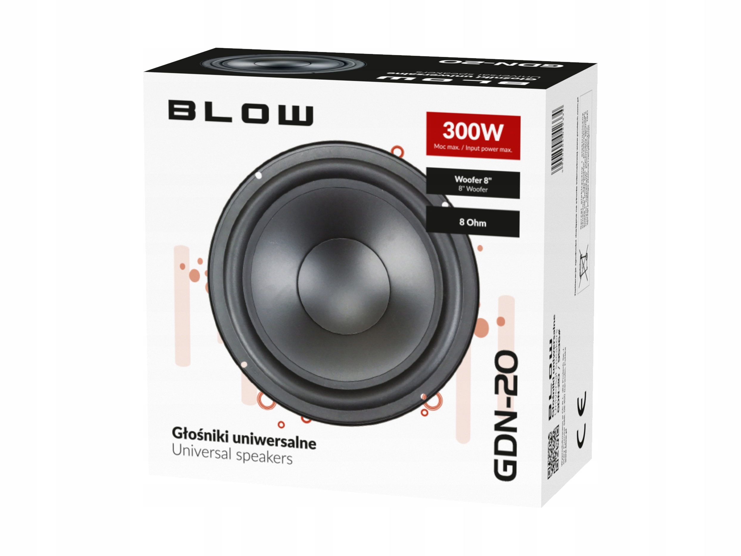 GŁOŚNIK BASOWY WOOFER 300W 200MM 20CM NISKOTONOWY JEDNODROŻNY GDN20 Kod producenta 9536#