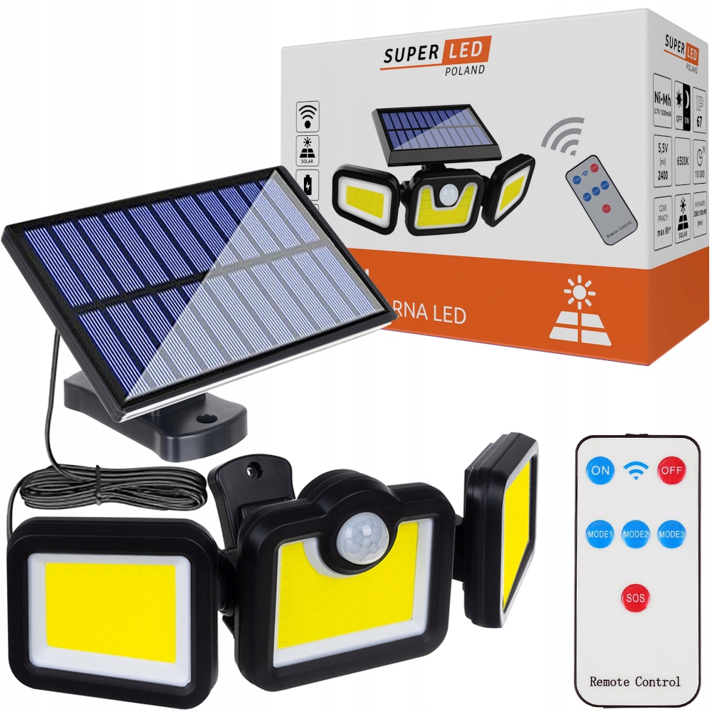 

Lampa Solarna Led Czujnik Ruchu Panel Pilot Mocna