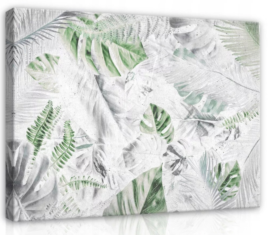 Obraz 80x60 Tropické listy botanika džungle zeleň příroda vintage Eko
