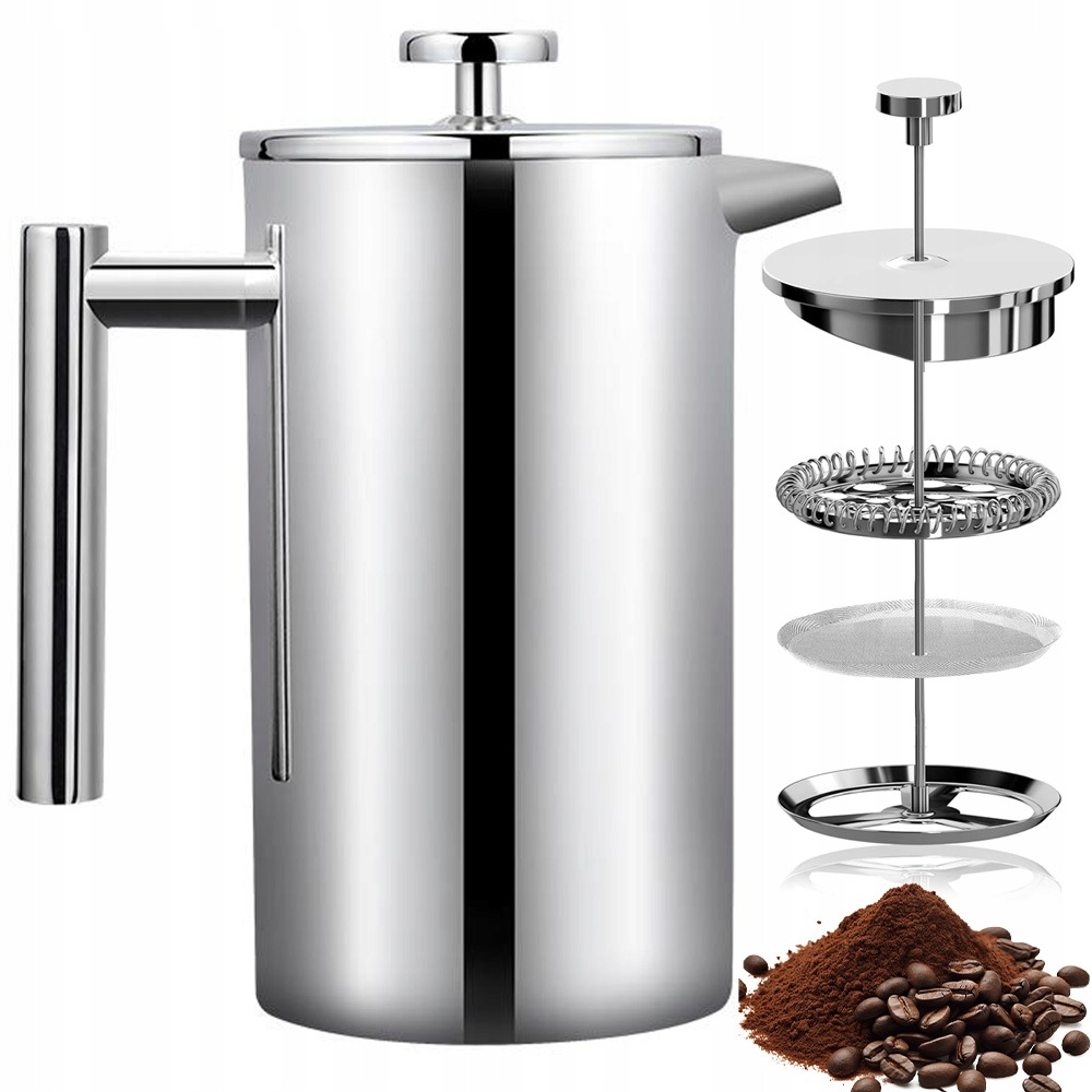 Spařovač Na Čaj Kávu Bylin Pístový Kávovar Skleněný Džbán 800ML