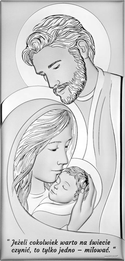 Gravírovanie Pamiatka Obraz Svätá rodina Strieborný obraz Darček Svadba Krst