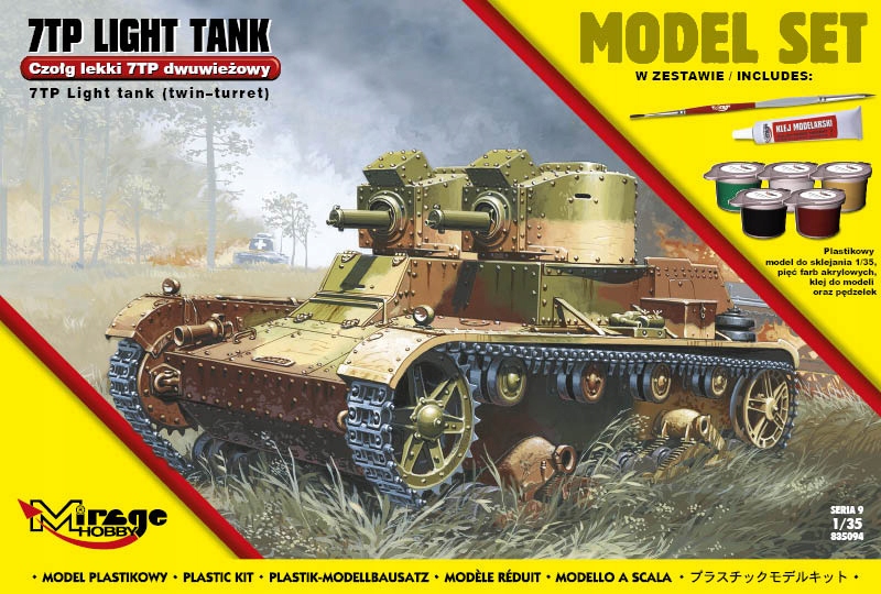 1:35 Model Set Polský lehký tank 7TP Dvouvěžový