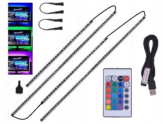 

Taśma Led Rgb 5V Usb Podswietlenie Tv Pilot 3,6 M.
