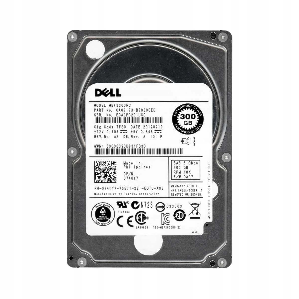 Dell 0740Y7 300GB 10K 16MB SAS-2 2.5'' MBF2300RC