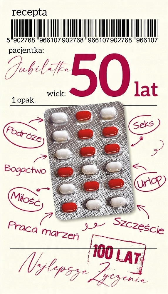 

Śmieszna Kartka 50 Urodziny dla Kobiety