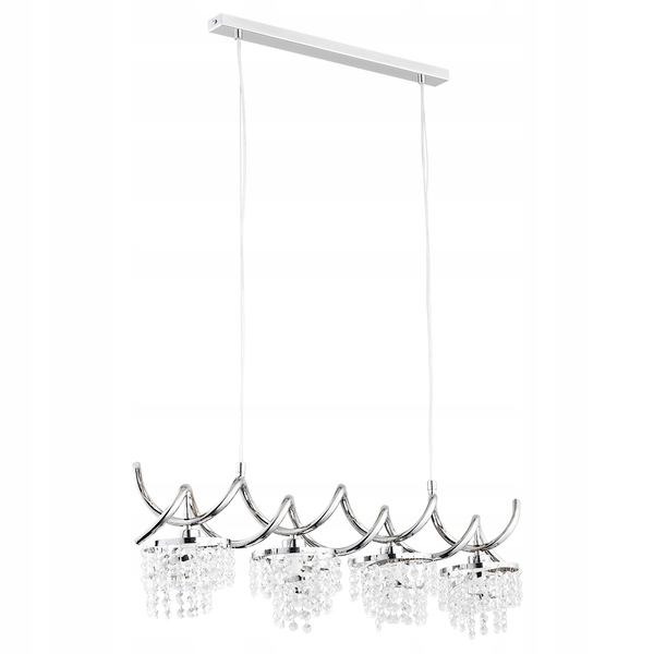 Podlouhlý lustr glamour Helisa Chrom elegantní lampa s krystaly v obývacím pokoji