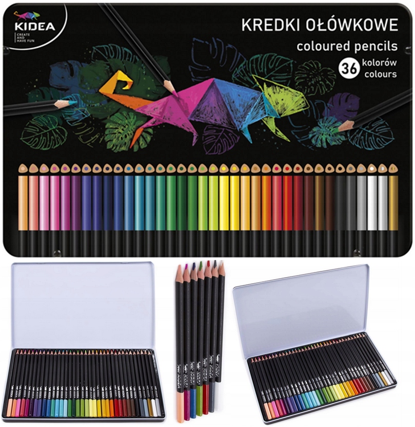 

Kredki W Metalowym Pudełku 36 kol Kidea Ołówkowe