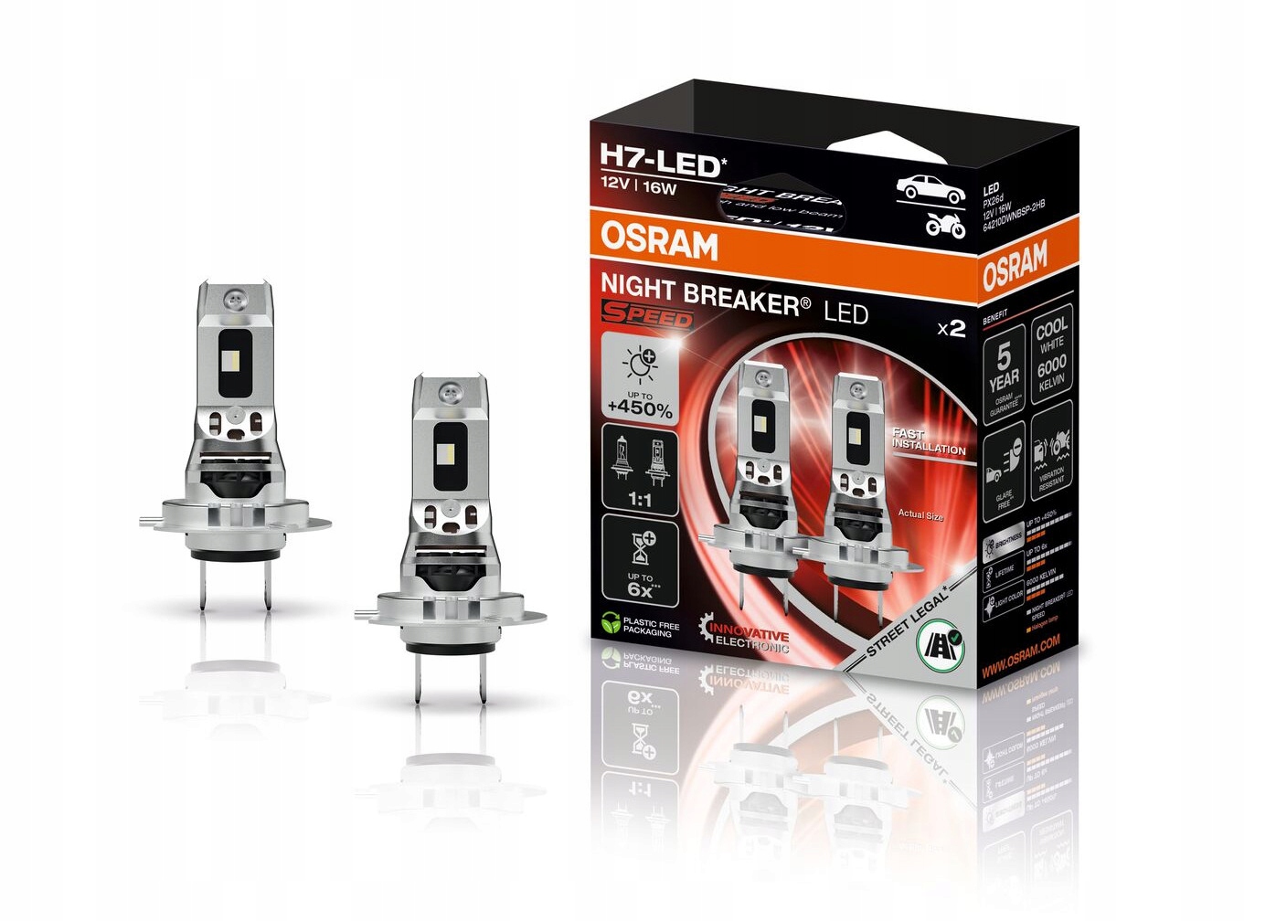 Osram Night Breaker Led Speed H7 450 Led autožiarovky, kompaktná verzia, 2 ks