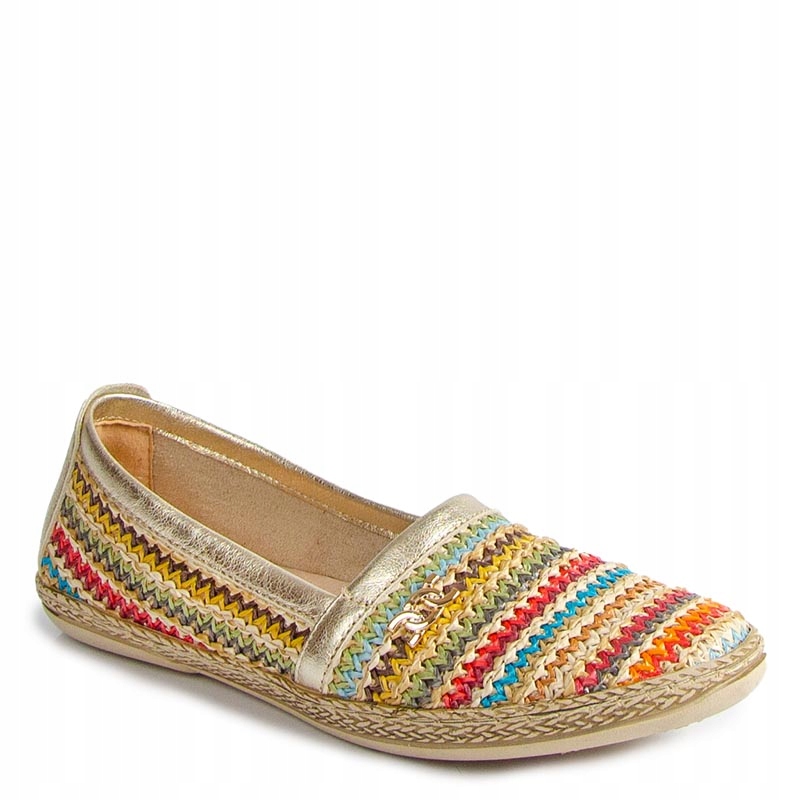 Lemar 10178 Zlaté Kožené Mokasíny Espadrilky 39