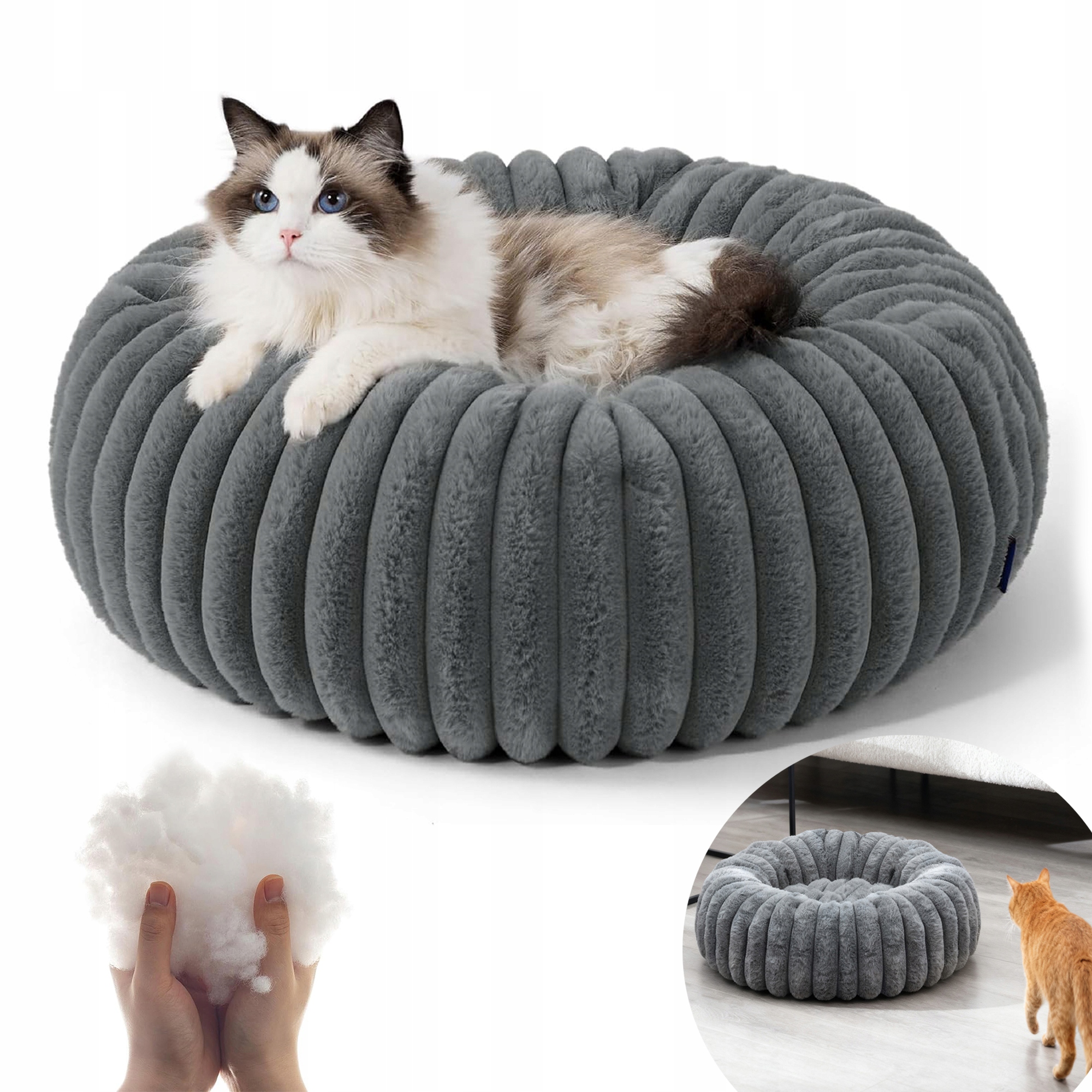 Levně Pelíšek Pro Zvířata Kočky Psa Kulaté 50 CM Měkké