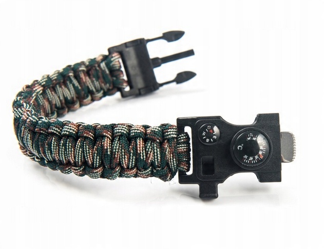 

Bransoletka przetrwania survivalowa Paracord 7w1