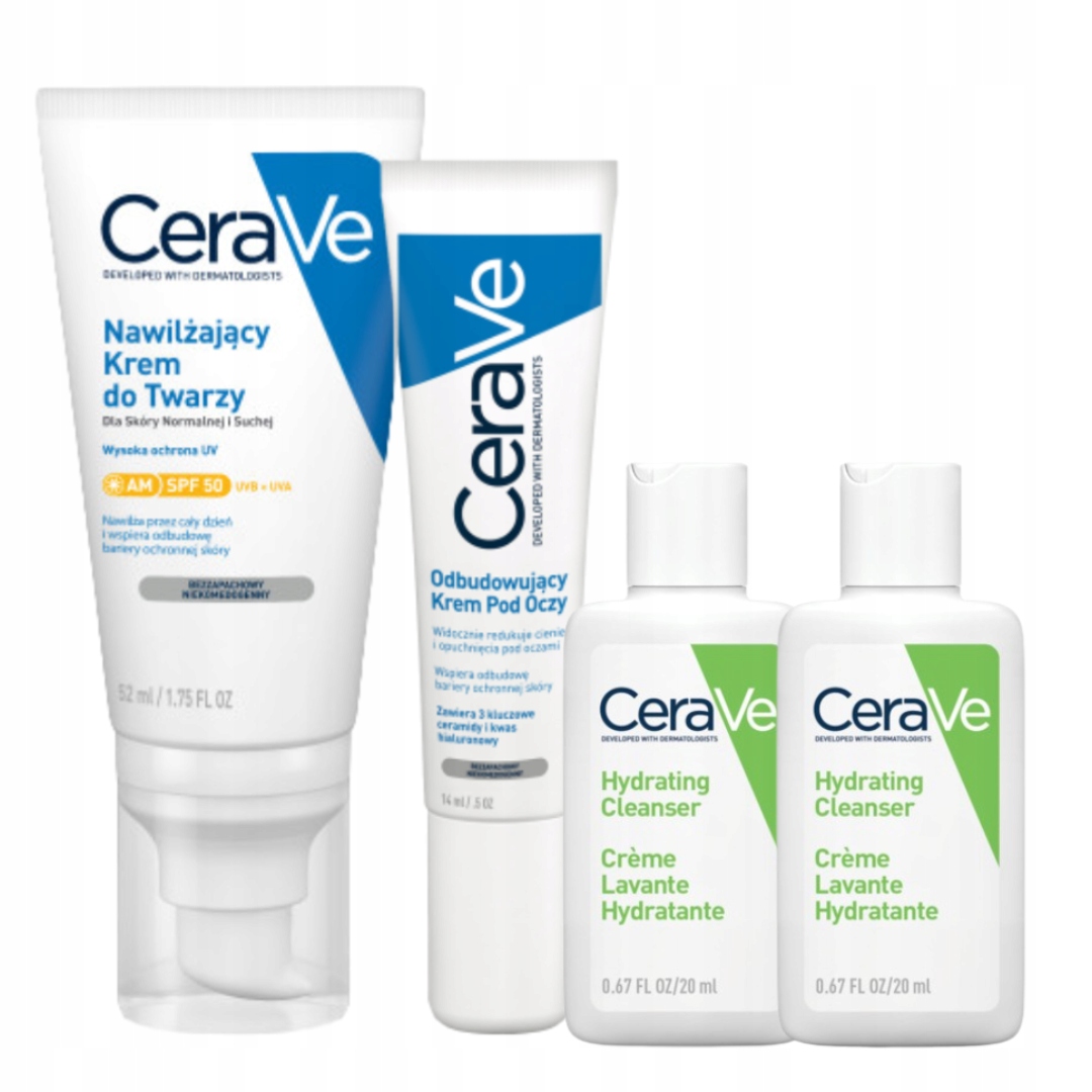 CeraVe Nawilżający Krem do Twarzy Spf 50 52ml Krem pod Oczy 14g