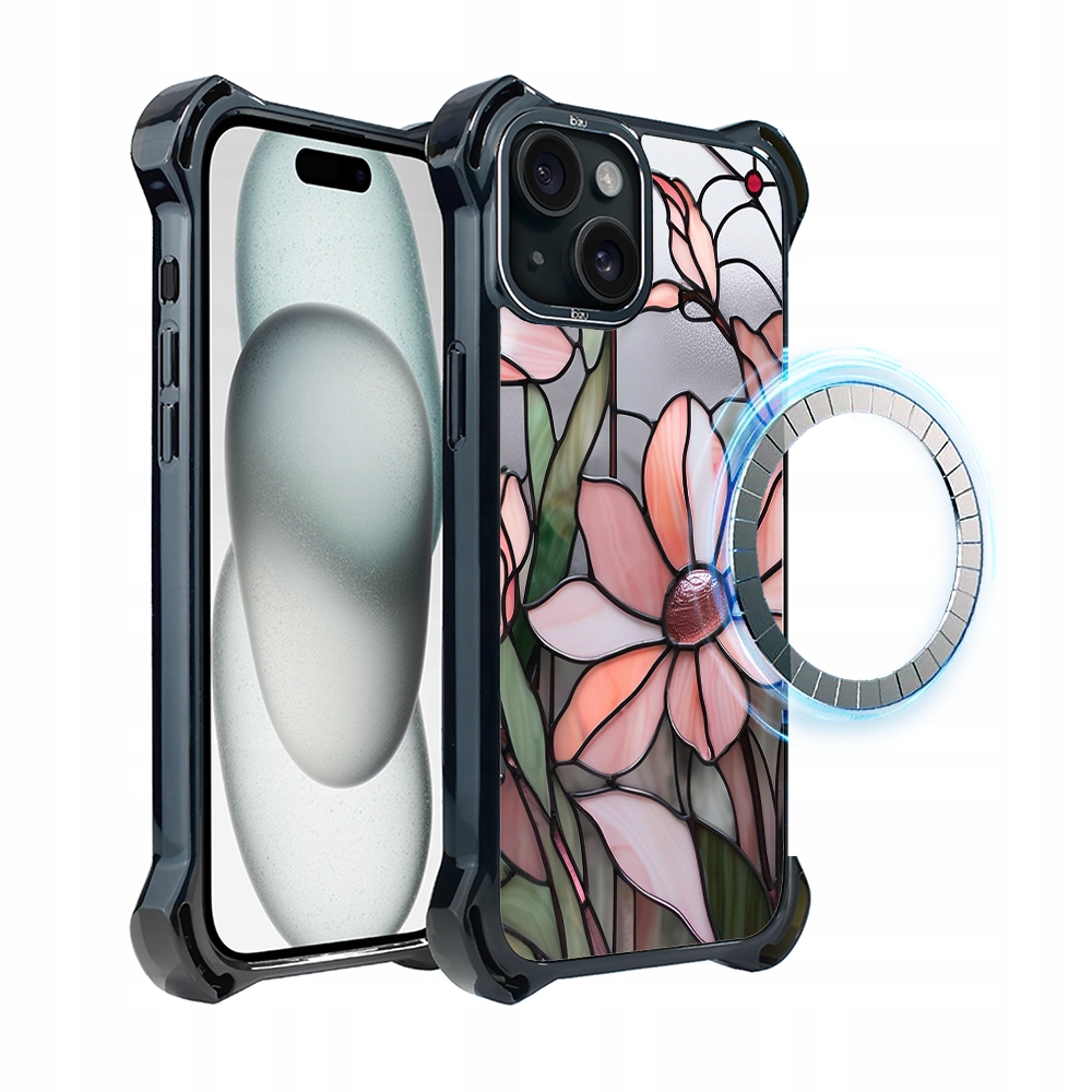 Pouzdro pro iPhone 15 Plus Ibizu DropGuard Ultra s MagSafe, růžová magnolie