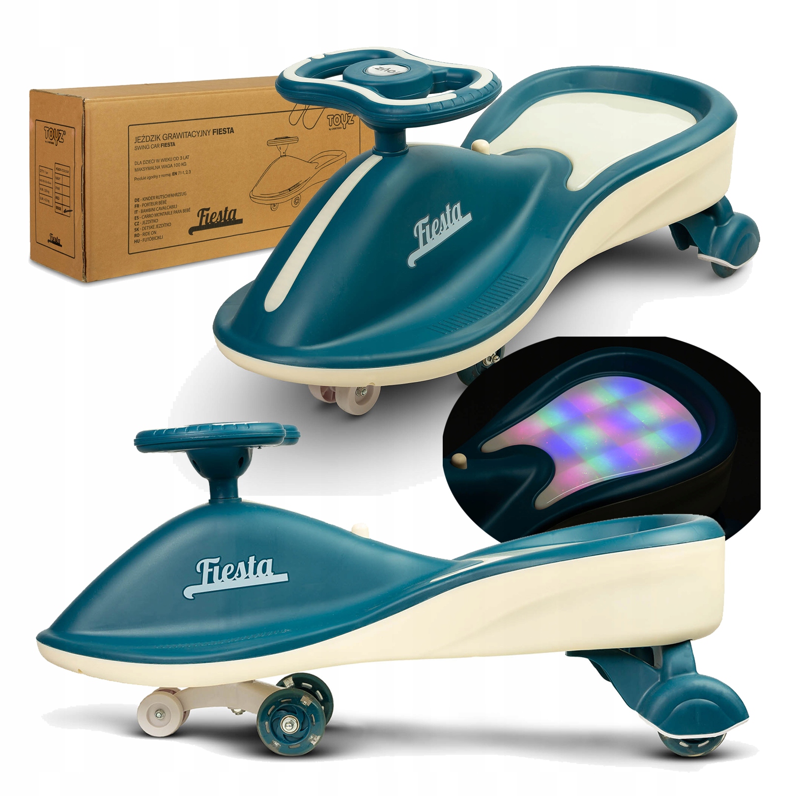 Jeździk grawitacyjny Fiesta toyz led i melodie do 100kg navy New