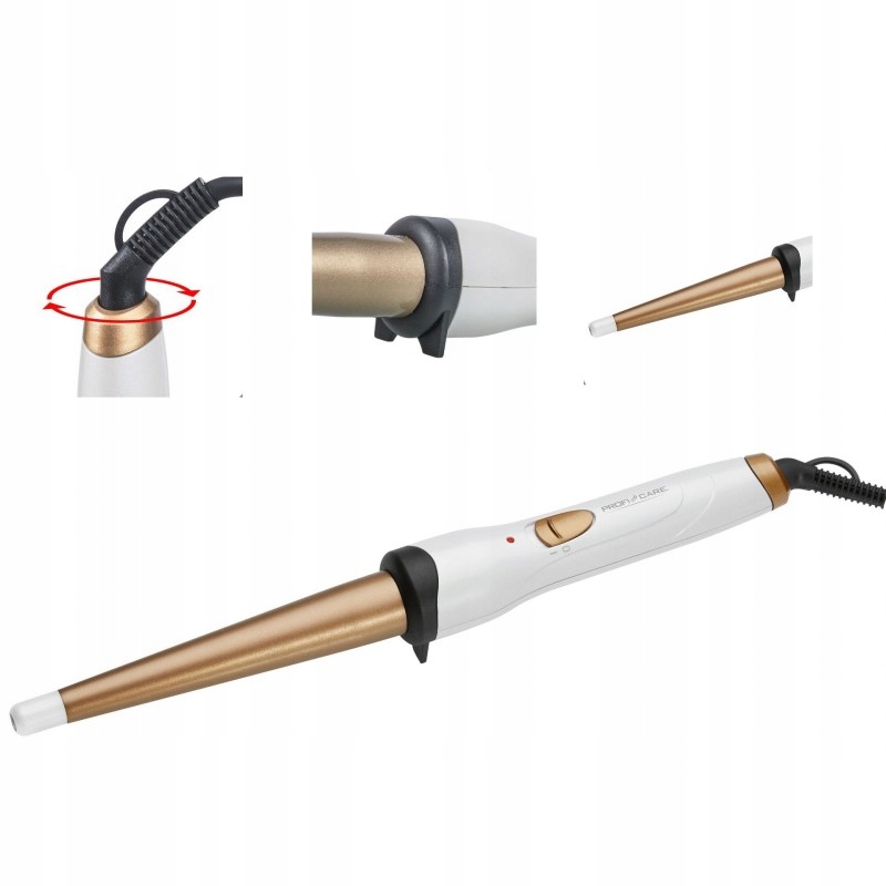 LOKÓWKA DO WŁOSÓW STOŻKOWA CERAMICZNA 13-35mm Z JONIZACJĄ TURMALINEM Typ lokówka stożkowa