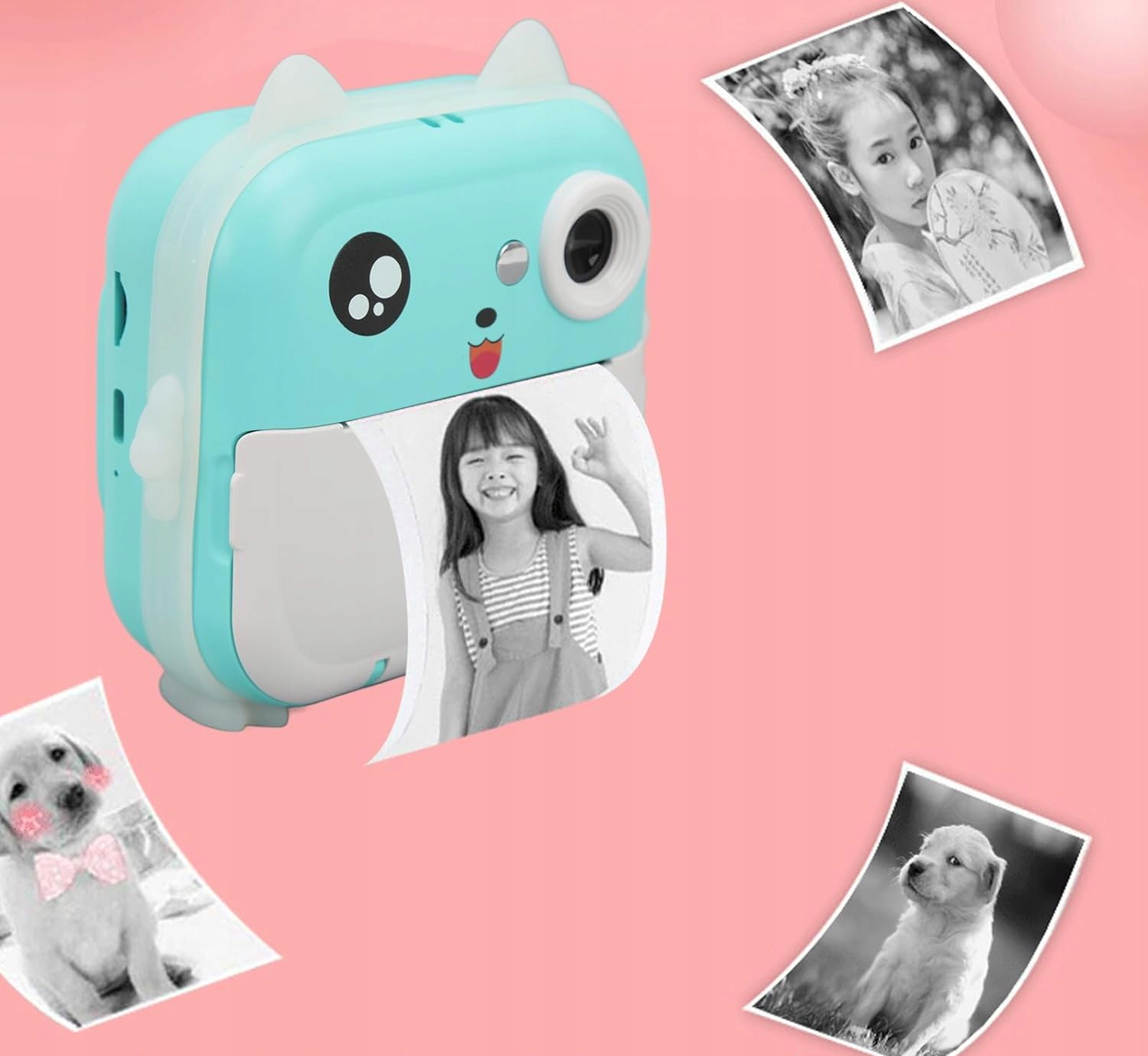 DRUKUŚ 2.0 MINI DRUKARKA TERMICZNA APARAT NATYCHMIASTOWY + 8 ROLEK Zasilanie wbudowane