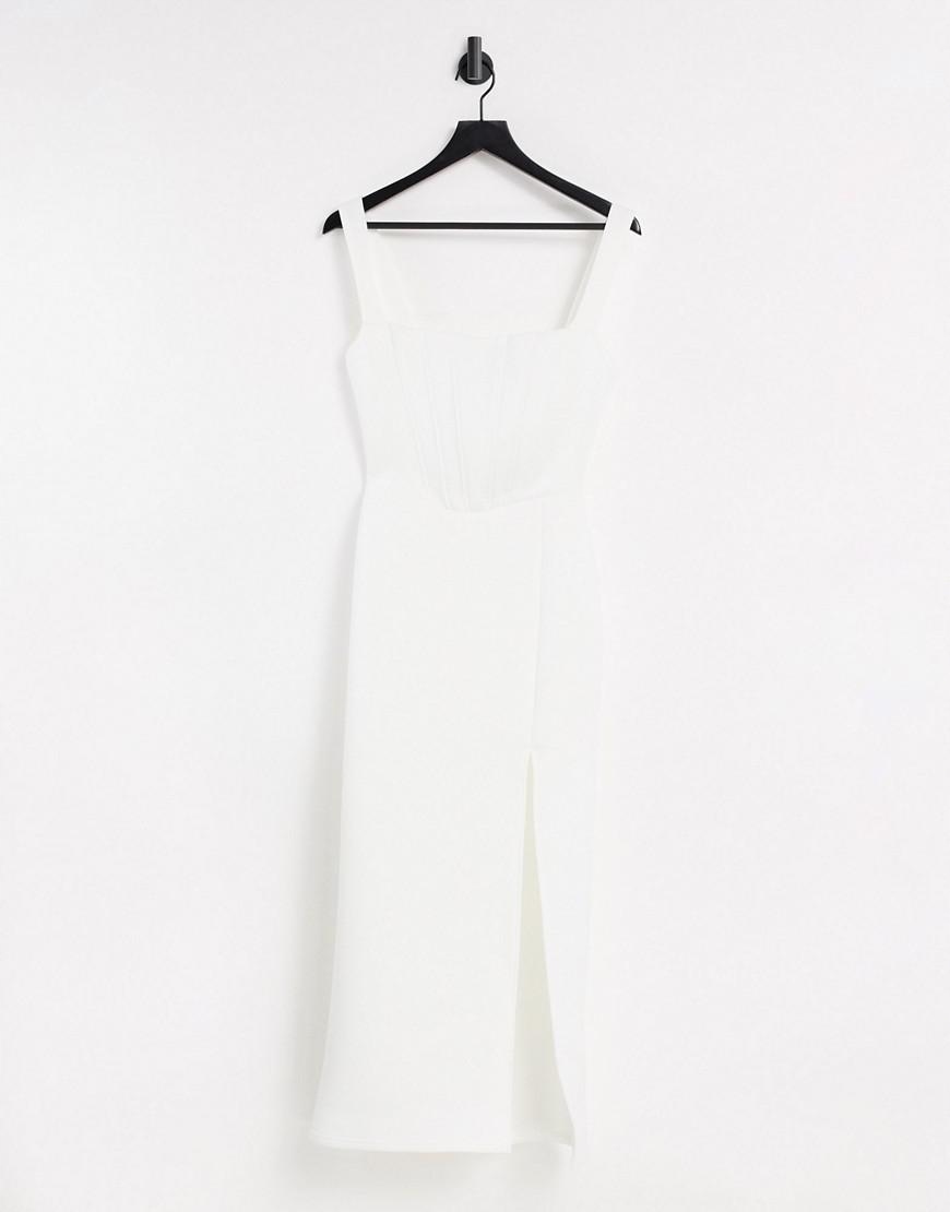 True Violet Šaty MIDI Bílá Tužková Rzlm L