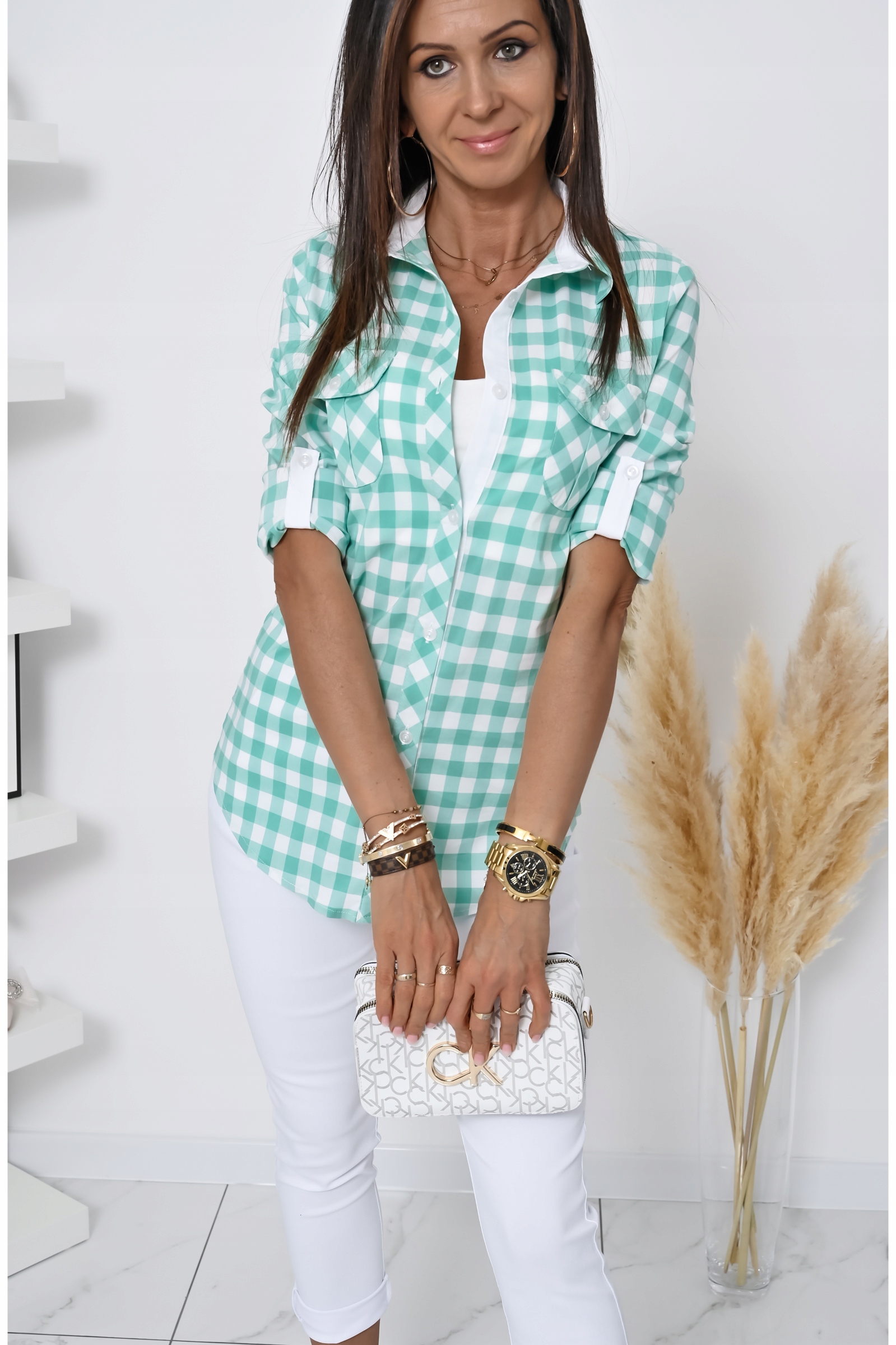 WIOSENNA CASUALOWA KOSZULA W KRATĘ VERA! WZ.2 S Marka inna