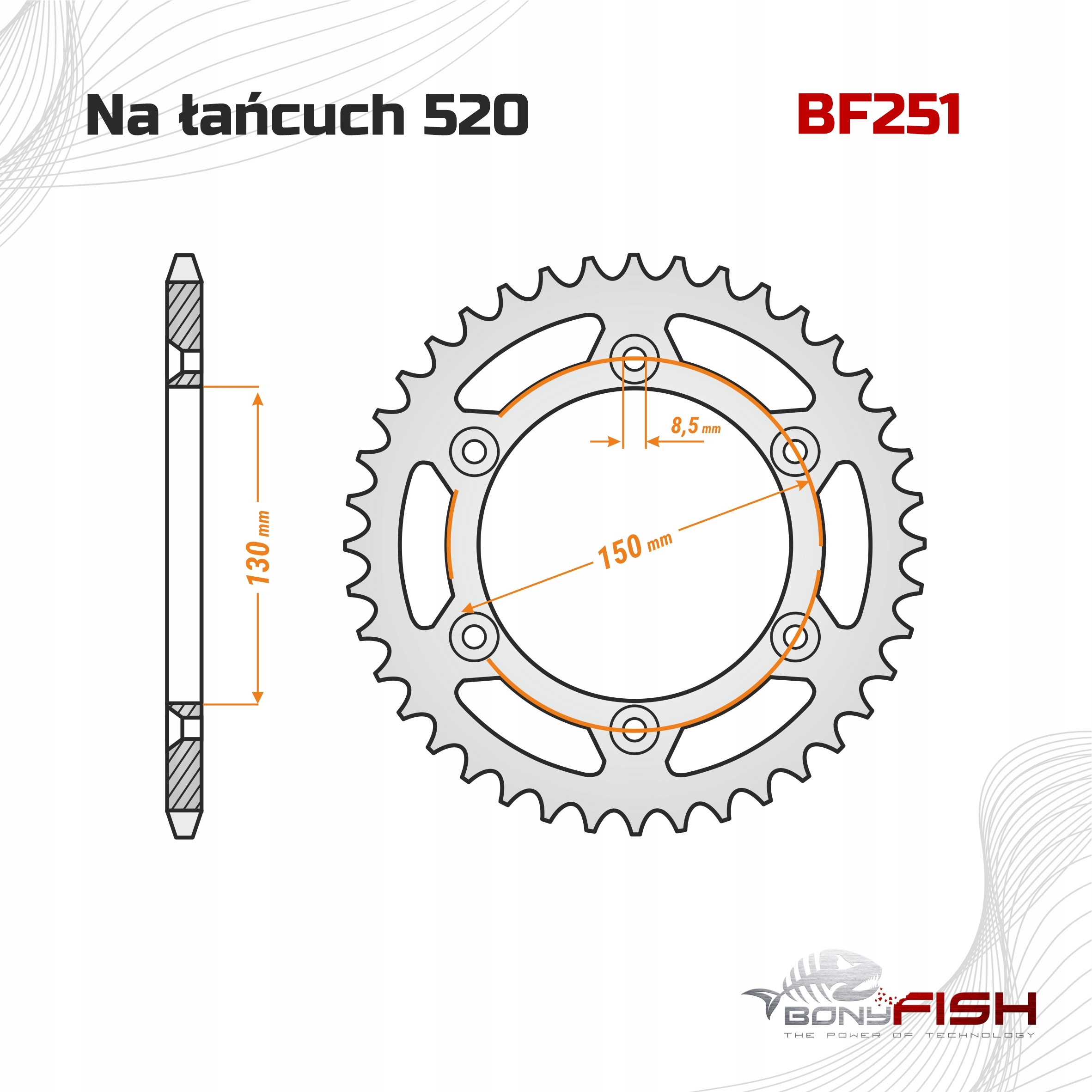 Zadní zadní ozubení velké Yamaha Wr Yz 250 450 F Fx 51 zubů