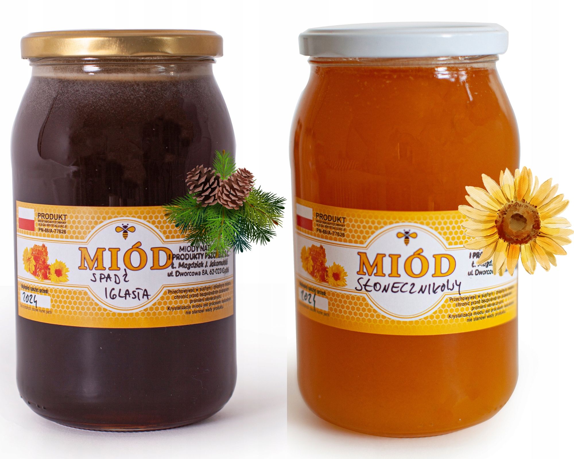 Levně Med jehličnatý a slunečnicový – sada 2 x 1 kg