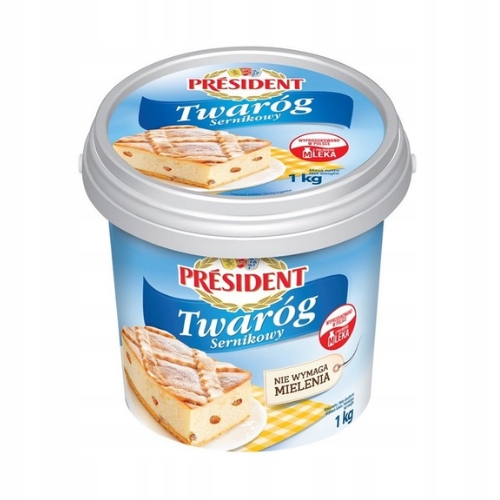 TWARÓG PRESIDENT LACT.SERNIK.ŚMIET.1 kg