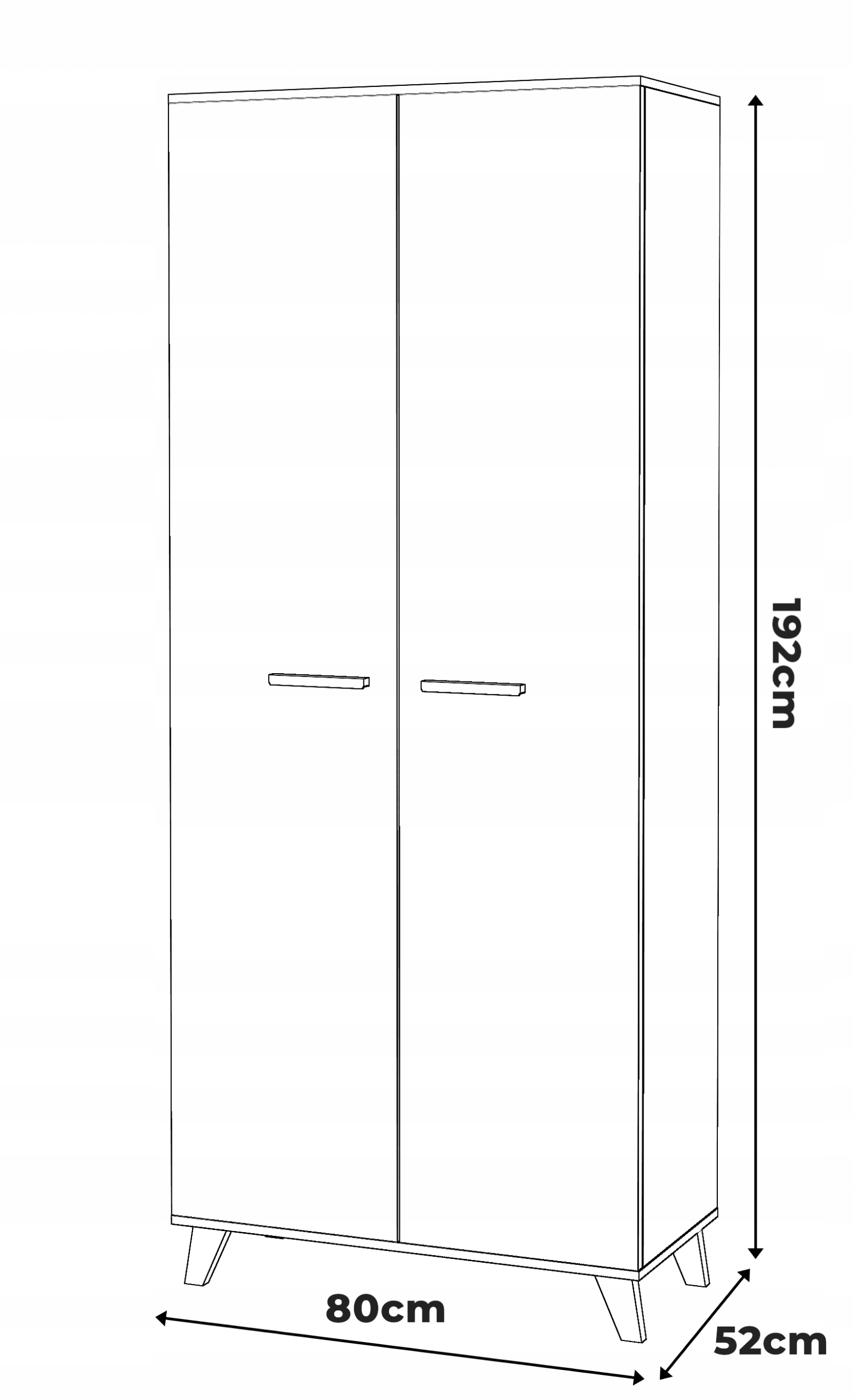 SZAFA REGAŁ GARDEROBA NA UBRANIA DO PRZEDPOKOJU BIAŁY MAT DĄB WOTAN 80 cm Marka Concordia