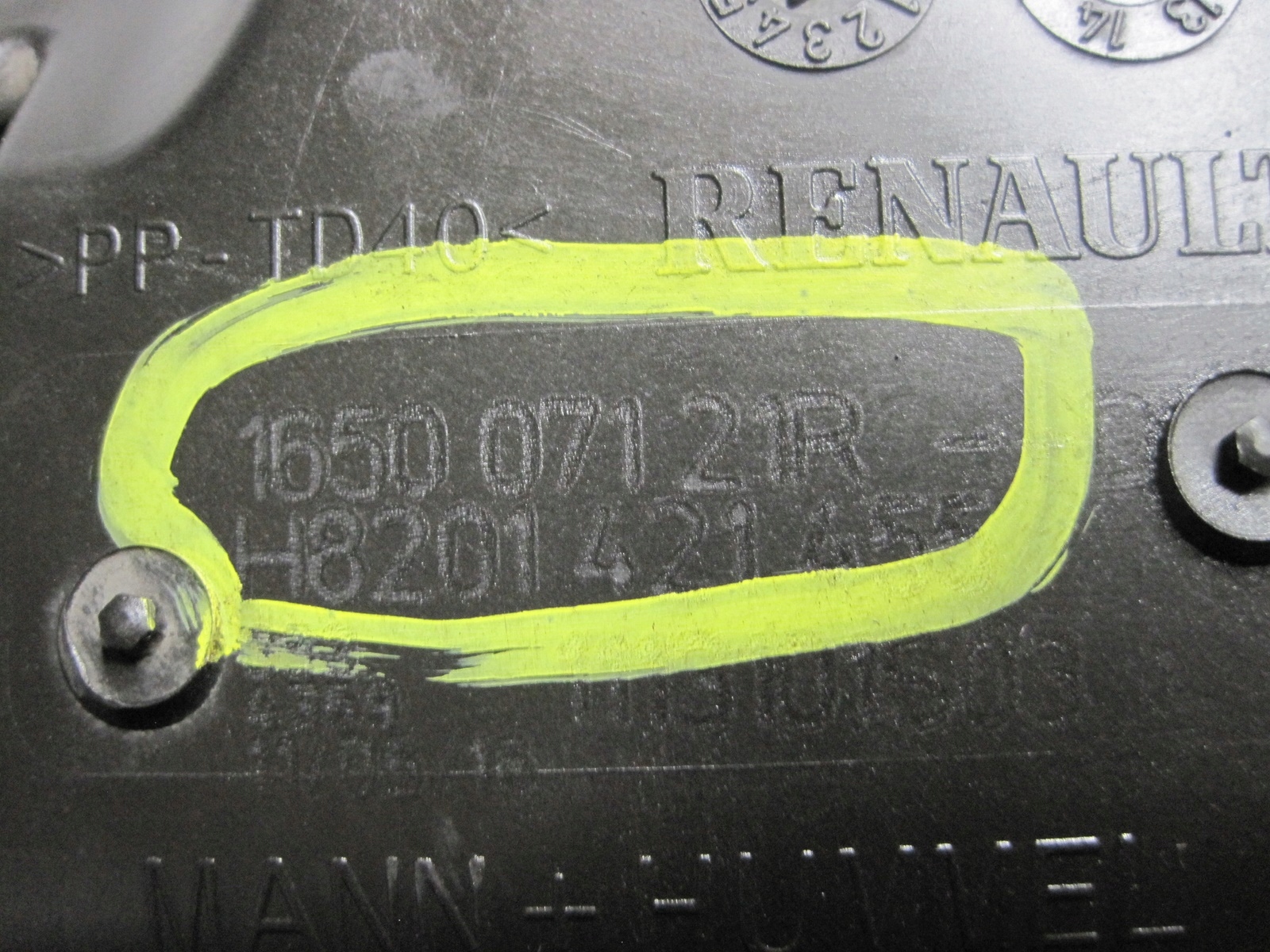 Gehäuse filter luft PEUGEOT RIFTER 165007121R