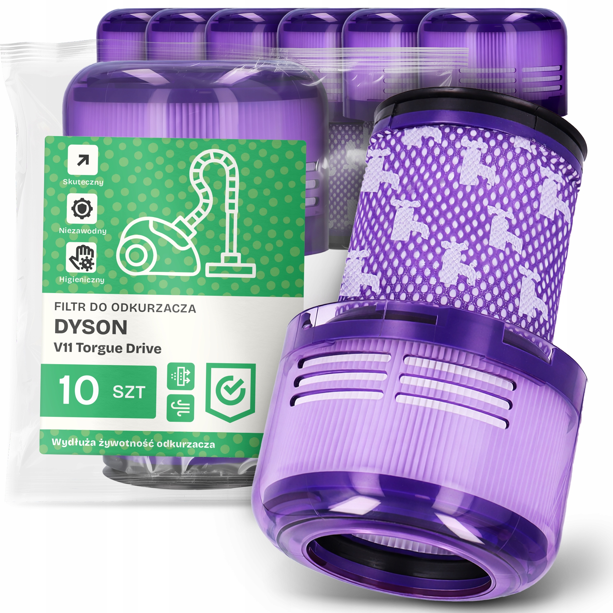 10 x Vzduchový Filtr pro vysavač Dyson V11 Torgue Drive Omyvatelný Em-w