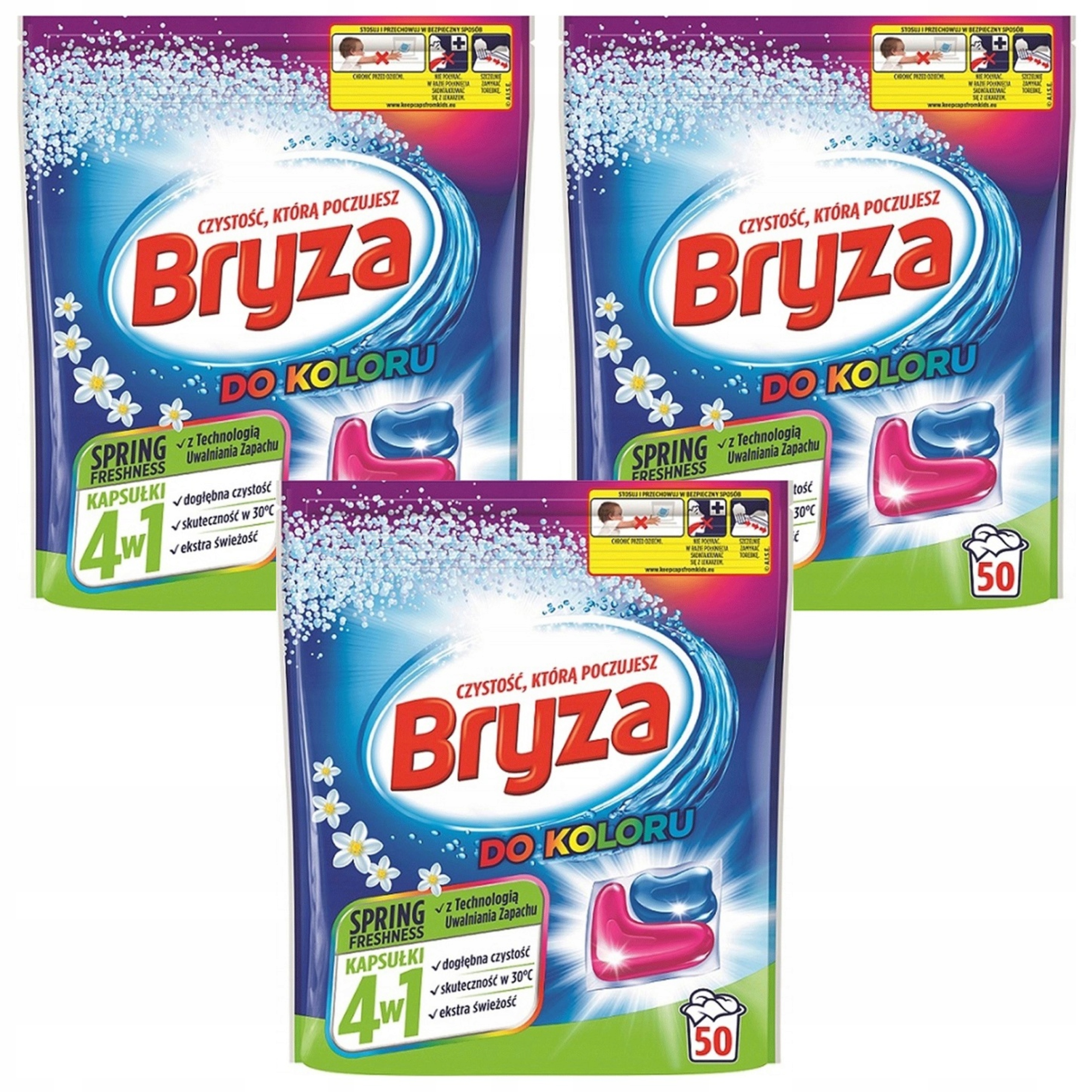 Levně Bryza Sada Kapsle na praní barvy Spring Freshness 3x50 Kusů 150 praní
