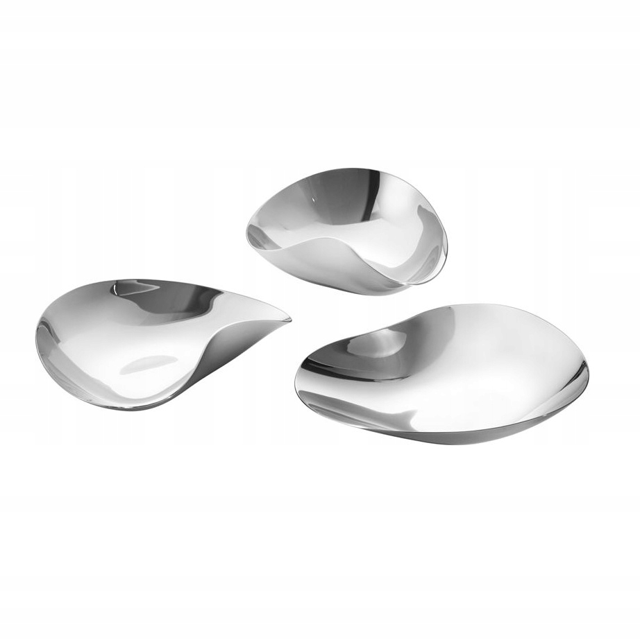 Georg Jensen Indulgence Oceľové misky na občerstvenie 3 Ks