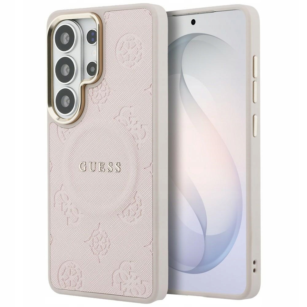 Pouzdro Guess Saffiano Peony Embossed Ring MagSafe pro Samsung Galaxy S26 Ultra