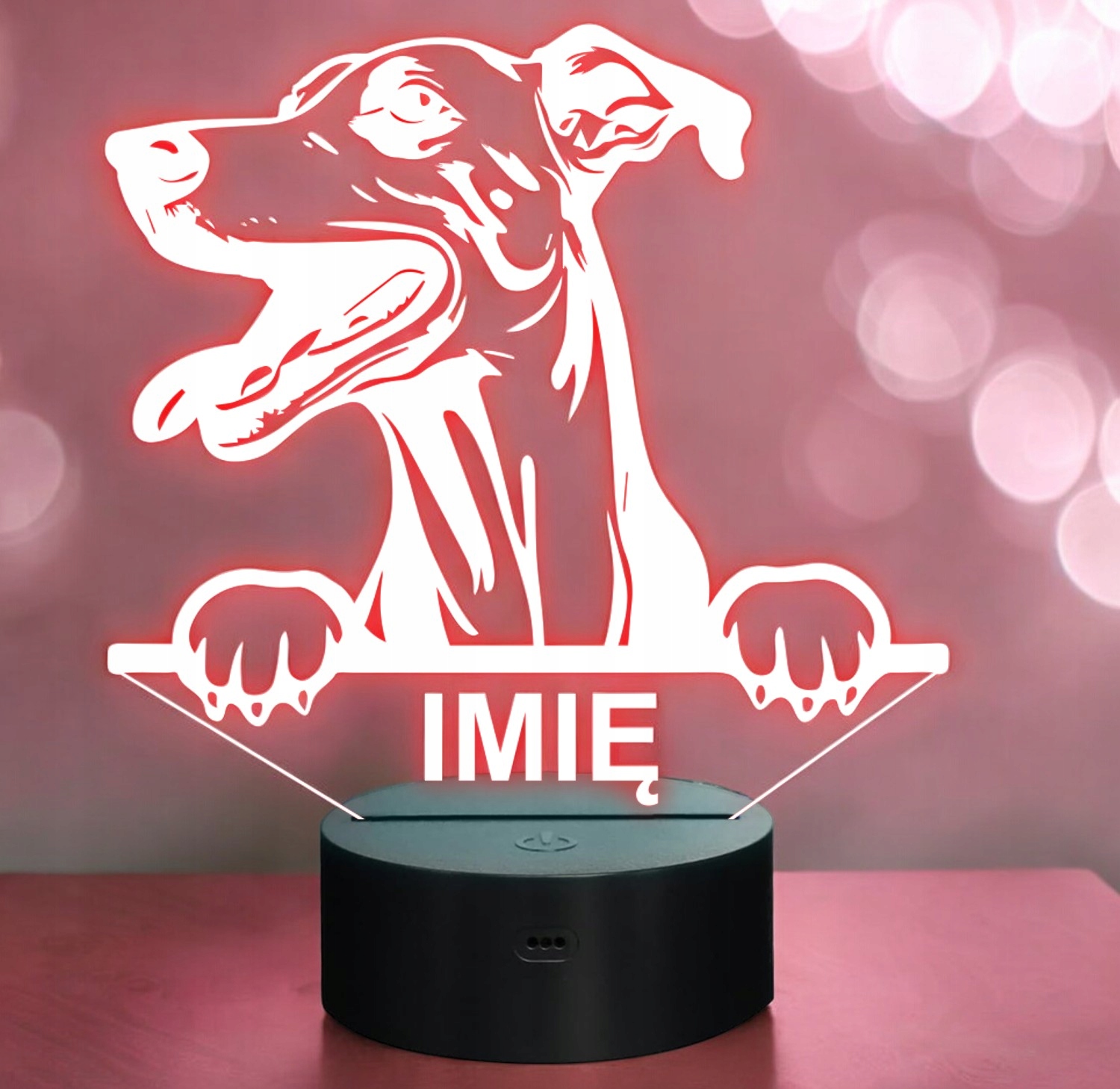 Lampka Nocna LED Whippet Rasa Psa z Imieniem na Prezent Marka bez marki