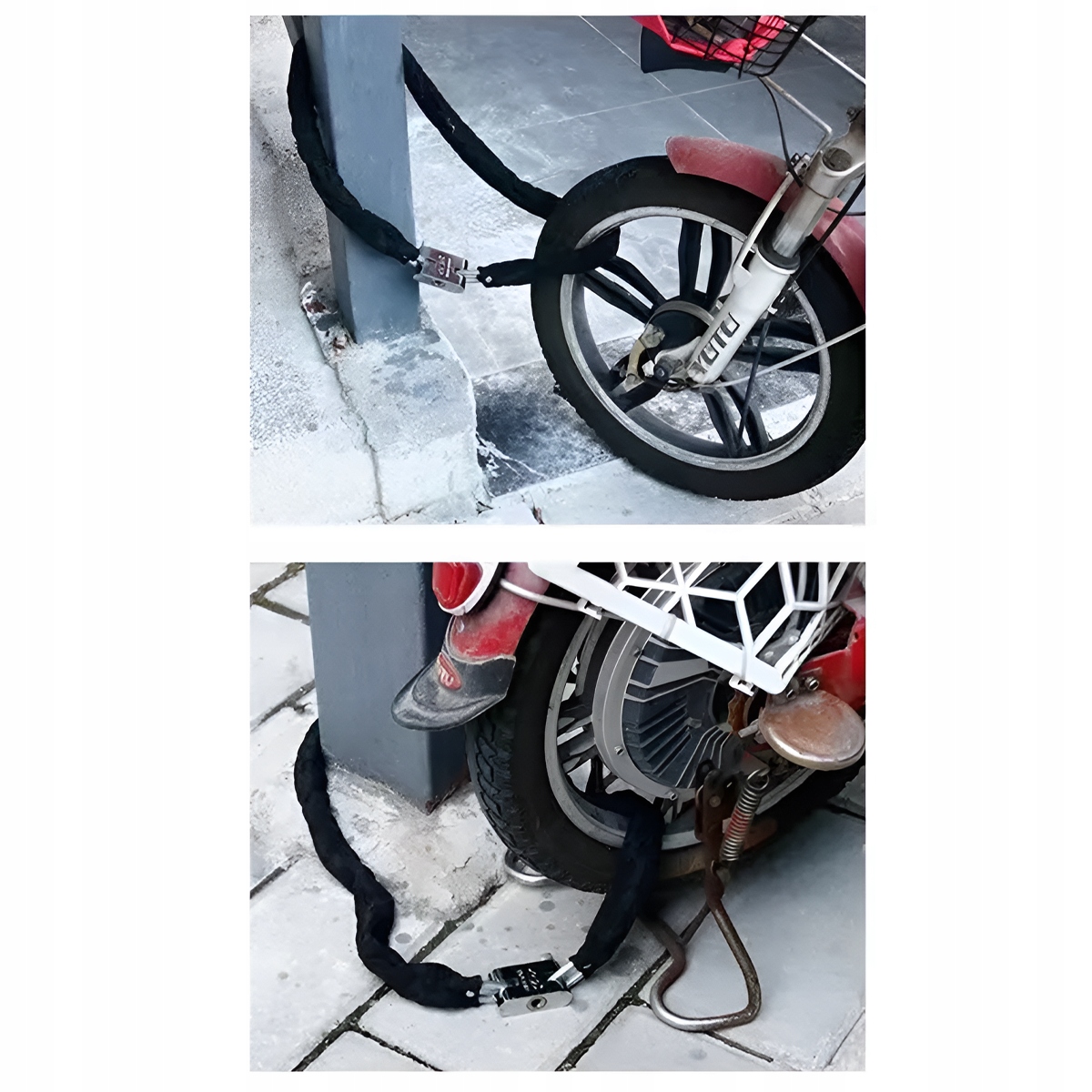 ŁAŃCUCH BLOKADA ROWEROWA NA ROWER MOTOR ZAPIĘCIE Waga produktu z opakowaniem jednostkowym 1 kg