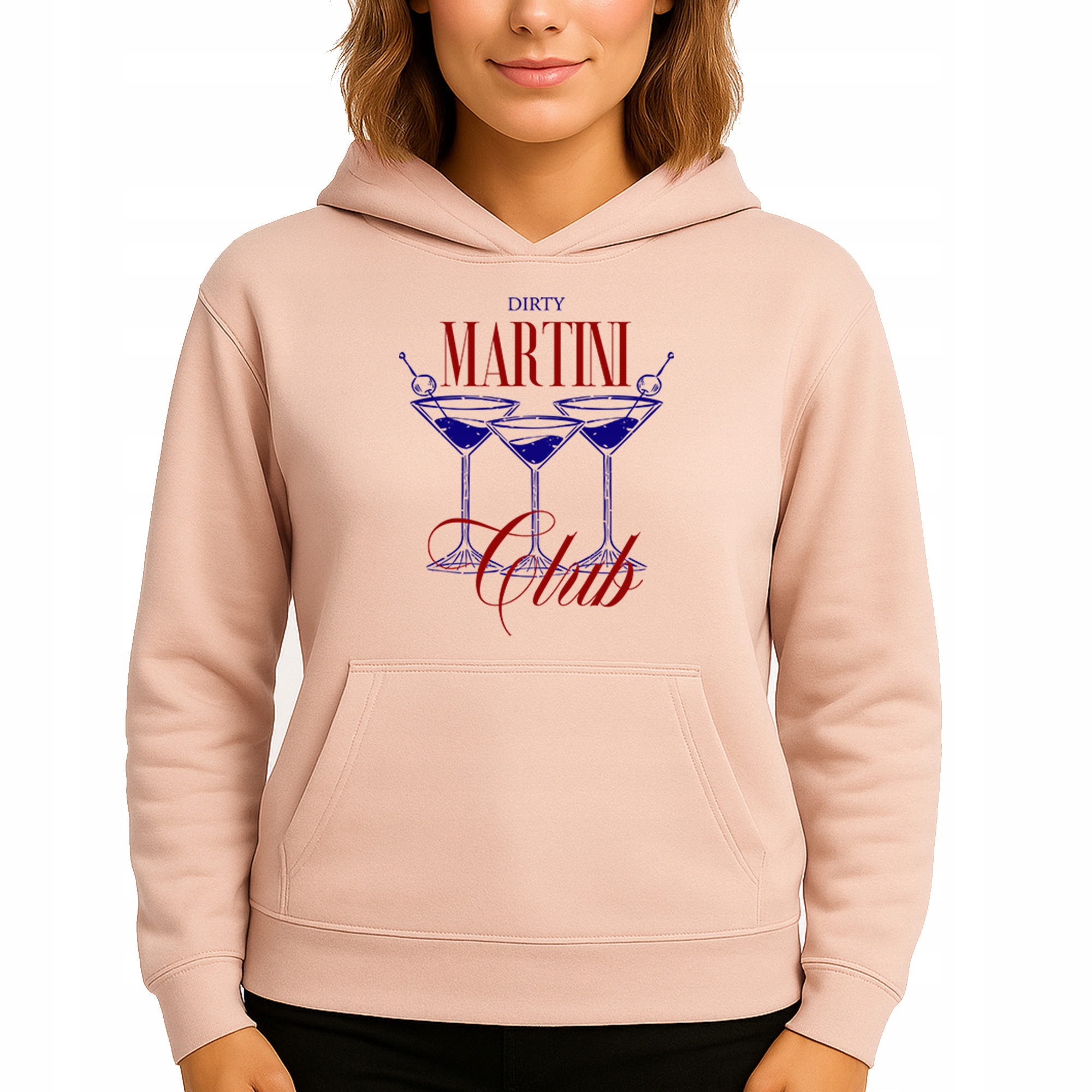Mikina S Kapucí Broskvová Hoodie Dirty Martini M