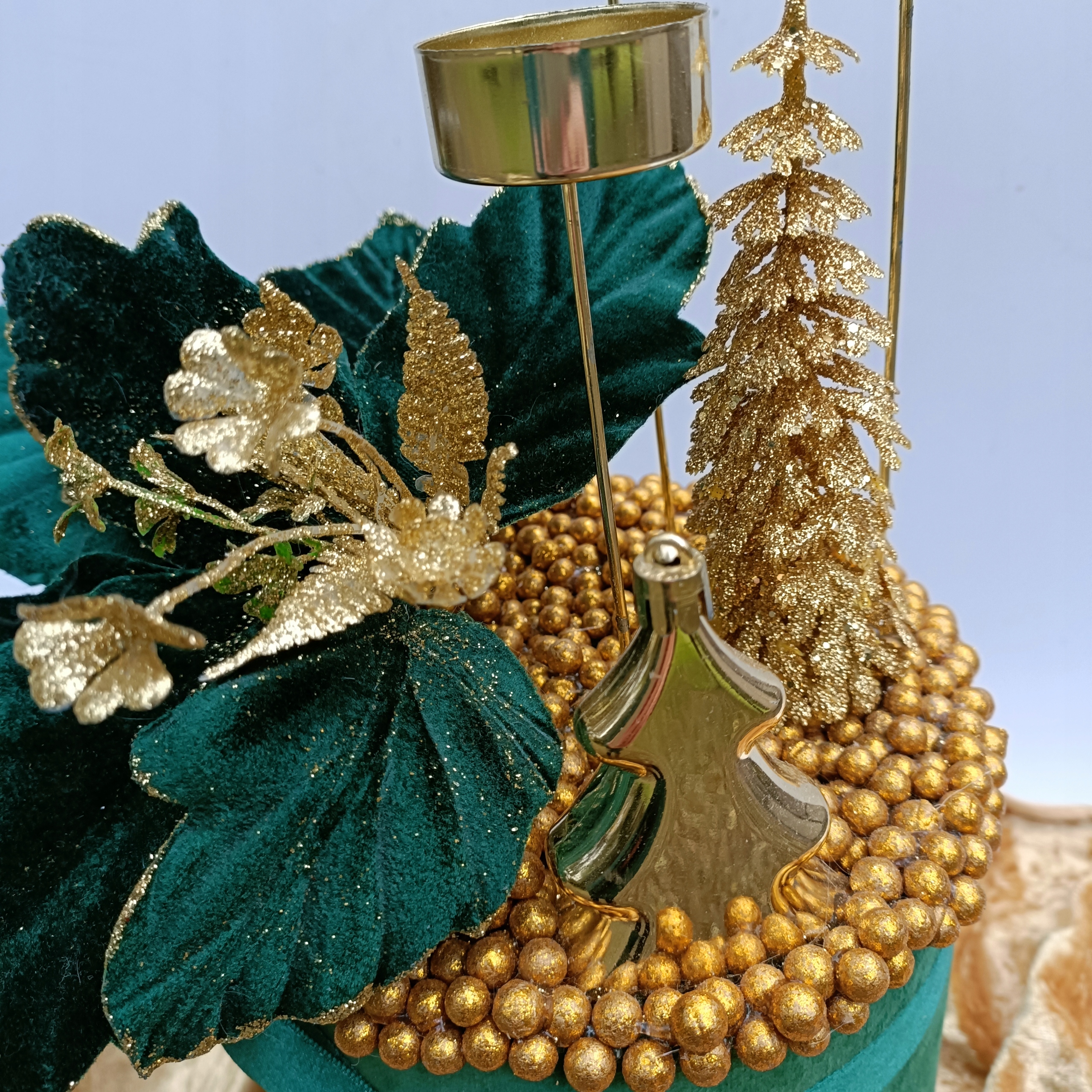 Świąteczny stroik bożonarodzeniowy POTRÓJNY ŚWIECZNIK prezent mikołajkowy Marka inna