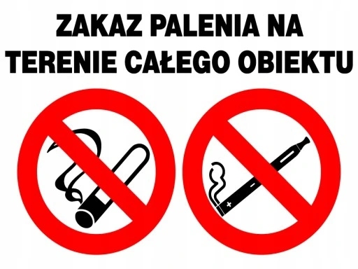 

Tabliczka Zakaz Palenia Na Terenie Obiektu 25x35cm