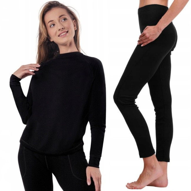 Ciepła Bielizna Damska Termiczna Komplet Koszulka Legginsy Termoaktywna
