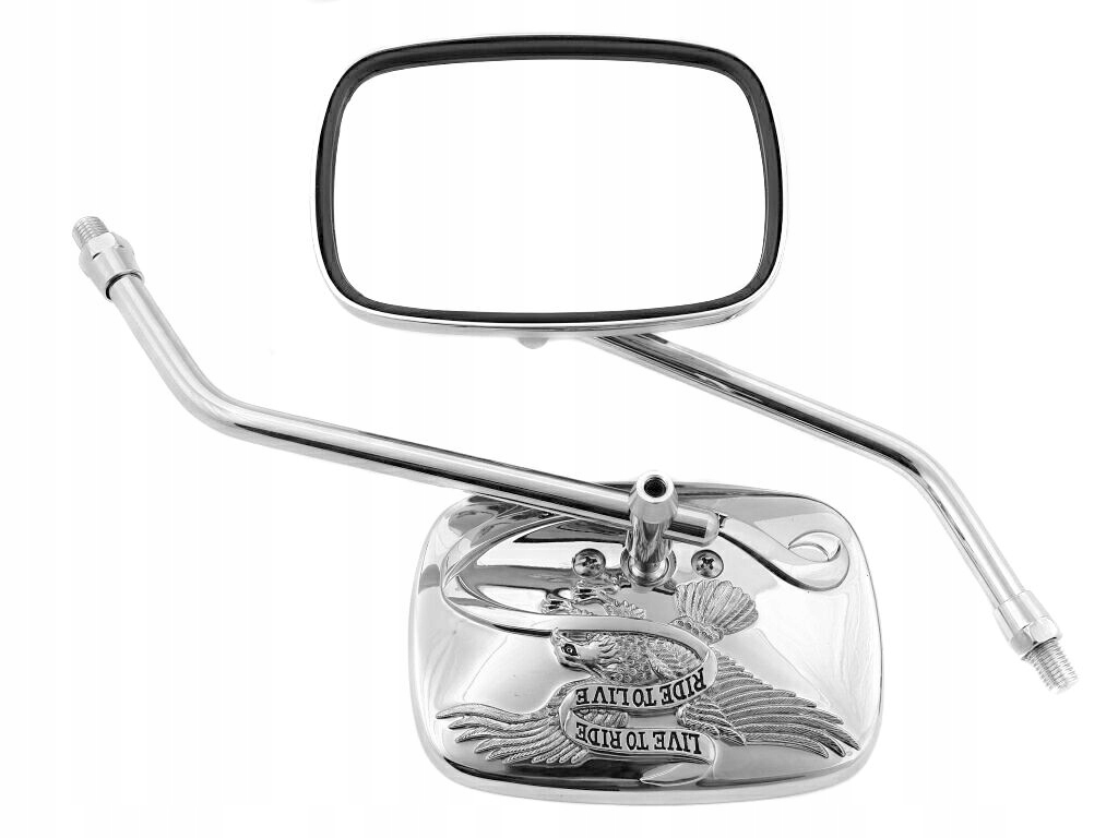 LU-065 - ЗЕРКАЛА ХРОМ МЕТАЛЛ CHOPPER DRAG HARLEY КЛАССИКА