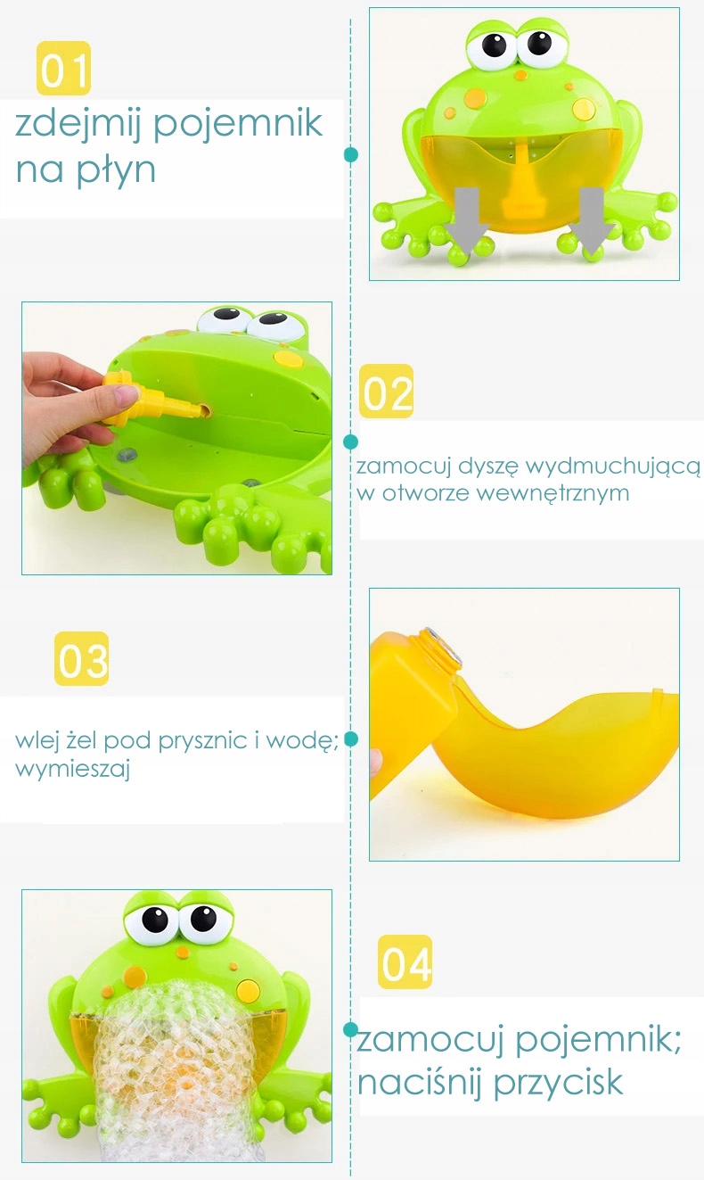ŻABA ZABAWKA DO KĄPIELI DO ROBIENIA PIANY GRA MELODIE Stan opakowania oryginalne