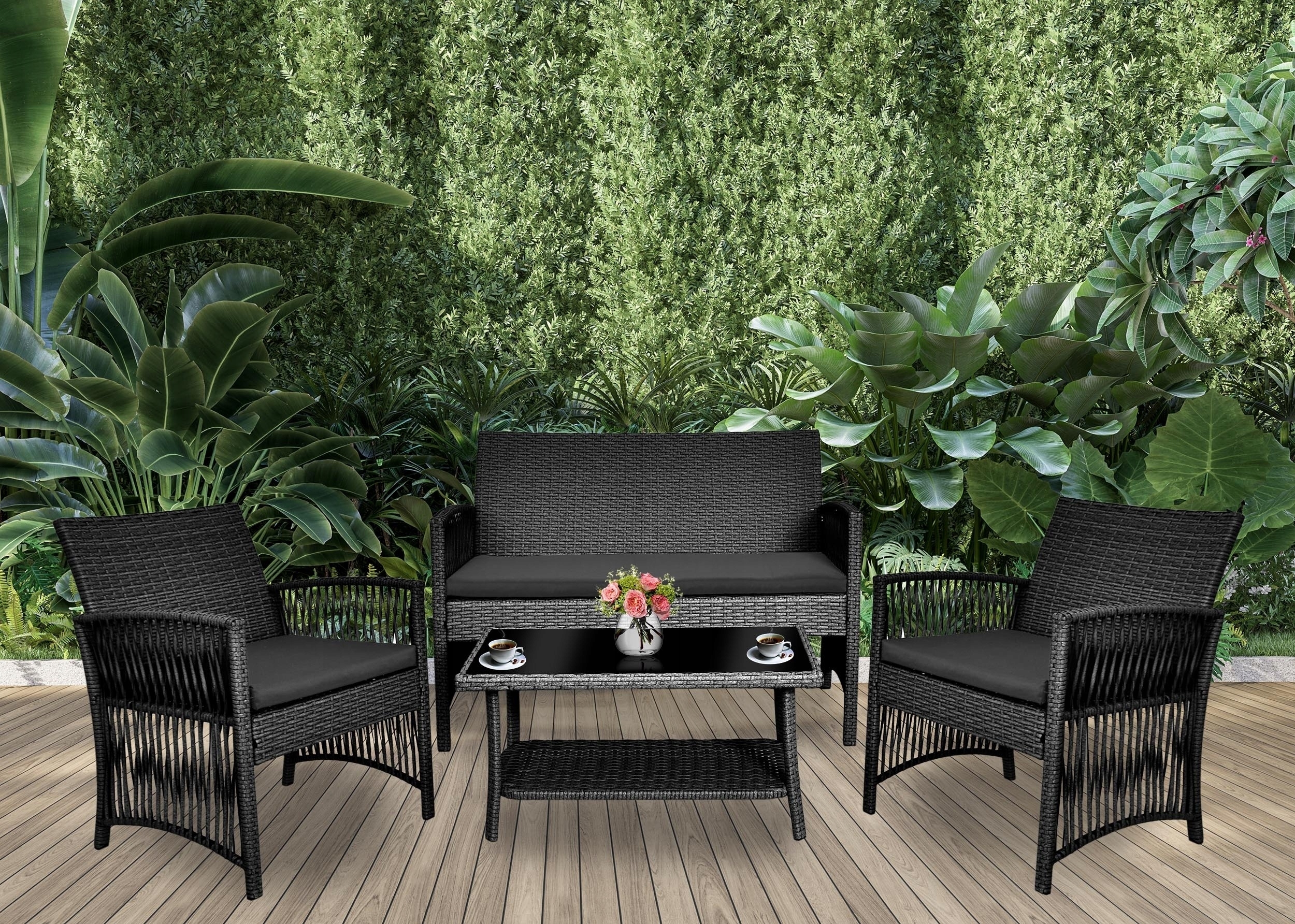 НАБІР САДОВИХ МЕБЛІВ З ПОЛІ РОТАНГА ДИВАН КРІСЛА САДОВИЙ СТІЛ EAN (GTIN) 5902340327272