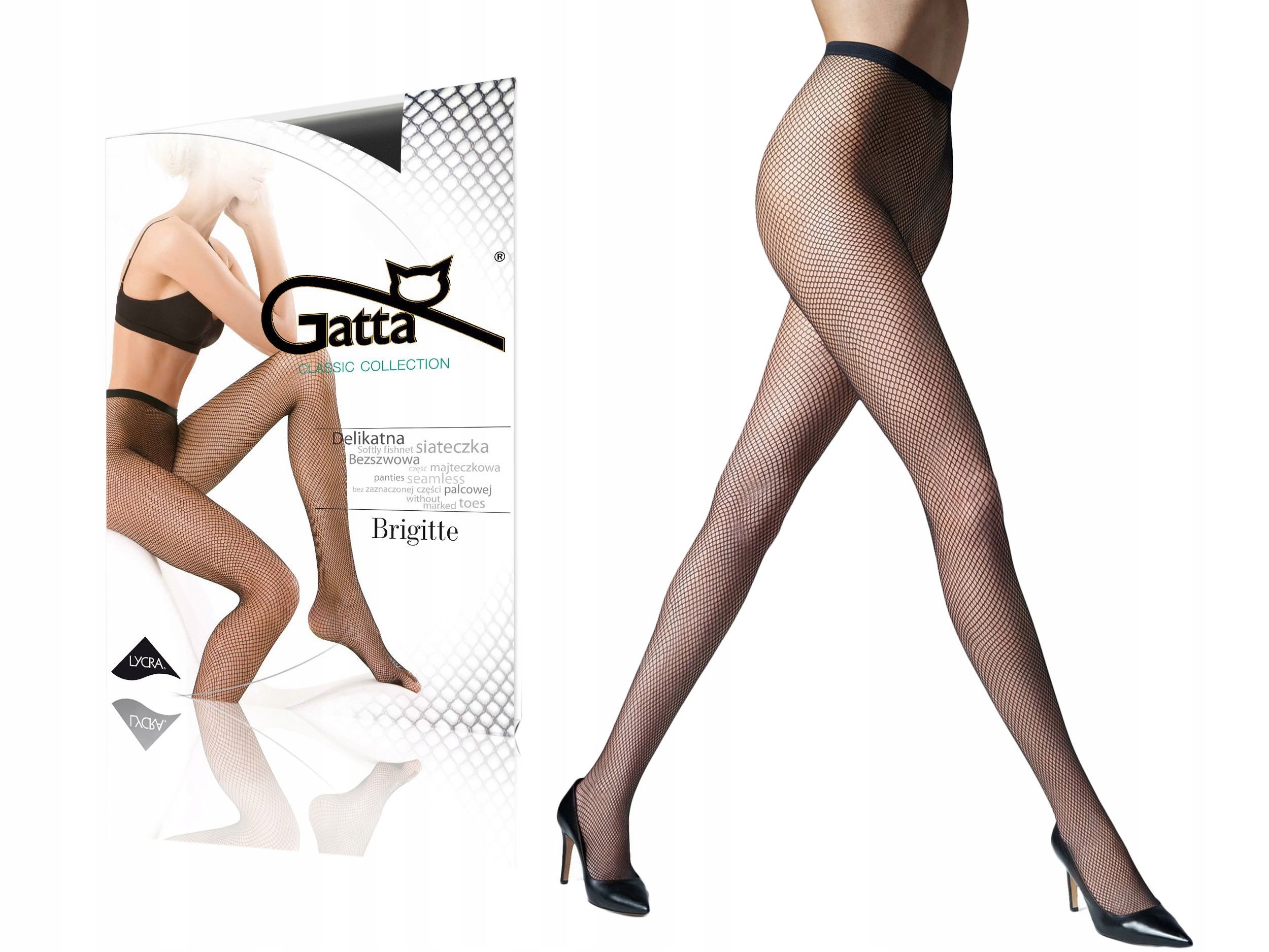 

Rajstopy Brigitte 01 śred. oczka Gatta, grafit 1/2