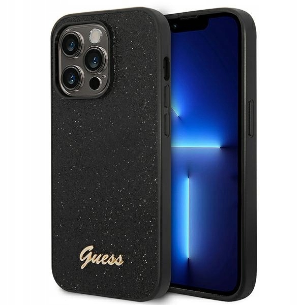Pouzdro Guess pro GUHCP14LHGGSHK iPhone 14 Pro 6,1" černé/black hard case Glit