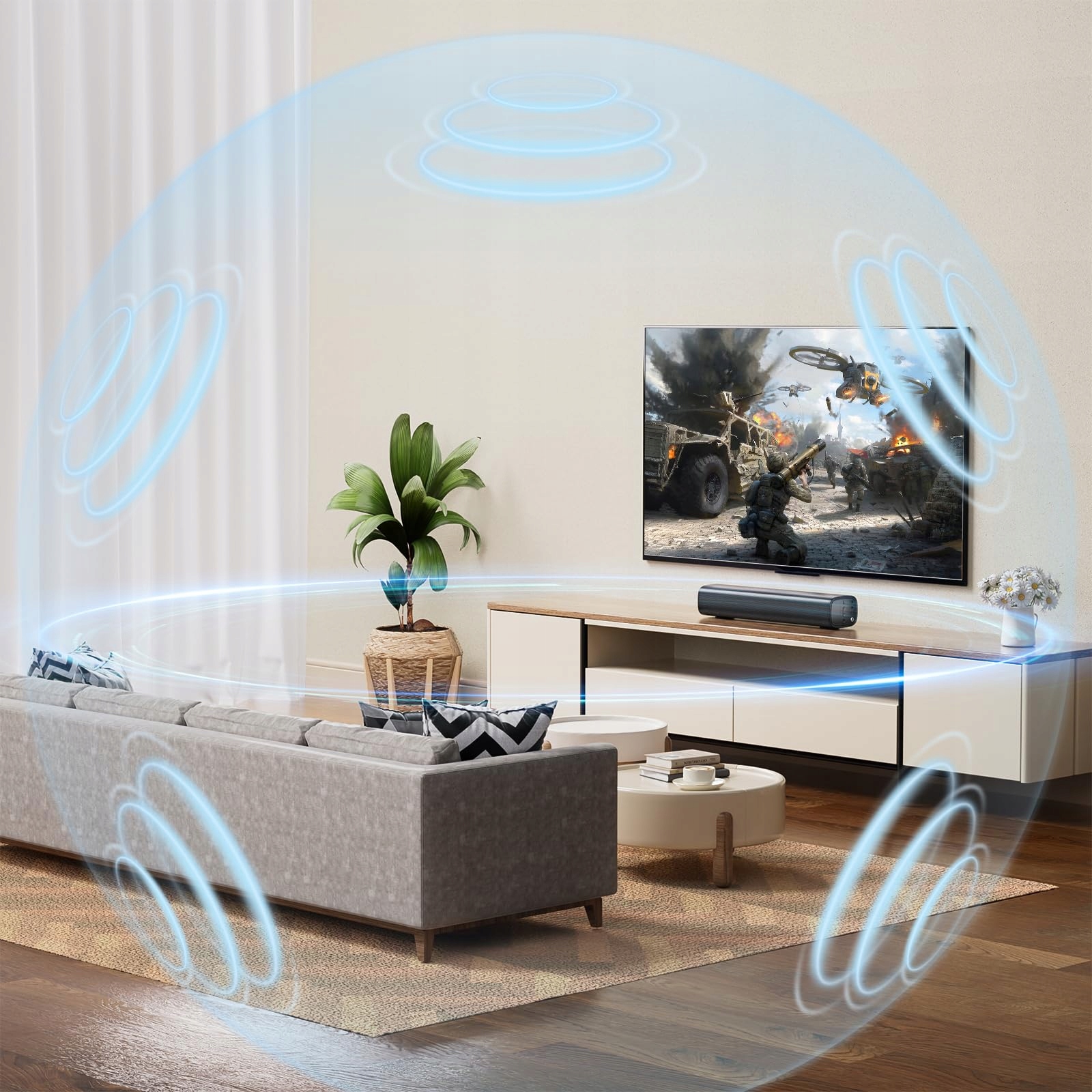 SAIYIN Soundbar 2.0 Kanałowa 40W Bluetooth AUX Optyczna TV PC Projektor — miniatura 4